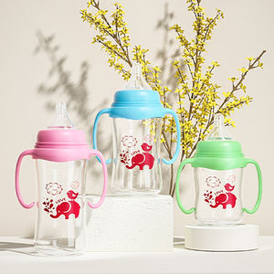 Biberón de bebé de cuello ancho anticólico sin BPA, biberón de grado alimenticio PP con sensor de temperatura, Material de silicona impreso, biberón - Product Image 3