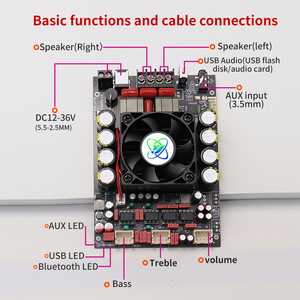 บอร์ดแอมพลิฟายเออร์ XY-T220H-W BT ปรับแต่งได้ 2.0 แชนแนล 220W*2 HiFi สเตอริโอ TPA3251 บอร์ดถอดรหัสเสียงสำหรับแอป <span class=keywords><strong>Sinilink</strong></span> - Product Image 3