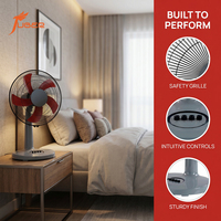 Ventilateur de table multi-tailles 16 pouces, commande mixte, 5 pales en PP, ventilateur de bureau silencieux pour la ventilation quotidienne domestique, vente en gros d'usine
