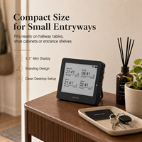Kylendar Mini 4.2" Horloge de Bureau Intelligente avec Affichage E-Paper pour Entrée de Maison, Date, Heure et Météo, Synchronisation WiFi, Idéale pour Couloir et Étagère