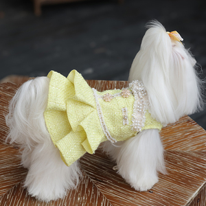 Abito da Principessa Giallo per Cani, Vestito Classico Comodo e Lussuoso per Cuccioli, Alta Qualità, Durevole, in Poliestere - Product Image 2