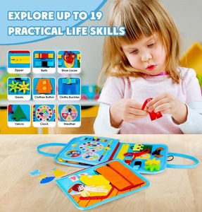 Nuovo aggiornamento Montessori autismo giocattolo sensoriale morbido tessuto in feltro blu attività di apprendimento si è sentito occupato a bordo con alfabeto animale - Product Image 6