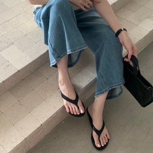 Summer Women's Solid Color Open Toe Flip Flops PU Upper EVA Outsole Anti-Slip Beach Casual <b>Slippers</b> - Product Image 2