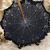 Parapluie artisanal en dentelle avec armature en acier, mini Lolita, style européen, accessoire de voyage, de photographie de mariage et de danse