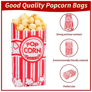 <span class=keywords><strong>Popcorn</strong></span>-Beutel aus Papiermaterial Lebensmittelaufbewahrung Geschenkverpackung Anpassbare Kraftpapiertüten - Product Image 5