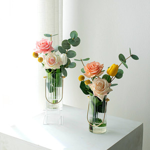 Bouquet de roses artificielles en soie West Lake Butterfly, hydratant, pour la décoration du salon et de la salle à manger - Product Image 3