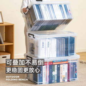 Caja de Almacenamiento Transparente de Plástico para Dormitorio, Organizador Rectangular Reforzado con Tapa para Ropa, Uso Doméstico - Product Image 1