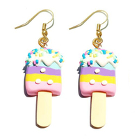 Boucles d'oreilles en résine pour femmes, pendantes mignonnes et amusantes pour filles, cadeau pour enfants, nourriture, biscuits, crème glacée, pain, avocat, pop-corn, chocolat