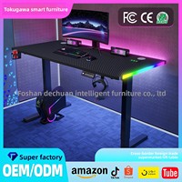 Table de jeu de bureau électrique réglable en hauteur avec lampe RGB, vente en gros d'usine