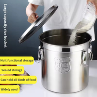 Conteneur de stockage alimentaire en acier inoxydable étanche de 50L 60L 70L, baril hermétique, réservoir à lait, seau en acier inoxydable avec couvercle scellé