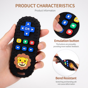 Adorable lion sur un hochet en silicone télécommandé - Meilleur jouet <span class=keywords><strong>de</strong></span> <span class=keywords><strong>dentition</strong></span> pour bébés, favorise la mastication apaisante et est facile à tenir - Product Image 3