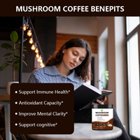 Café aux champignons premium 10 en 1, améliore l'énergie, la concentration, soutient la santé cognitive et immunitaire, complément alimentaire