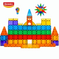 Gemmicc Tuiles magnétiques colorées transparentes 3D Jouets magnétiques Steam Jouets éducatifs
