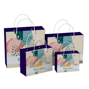 New Products Color Kraft Food Shopping Paper Bag Custom Gift Bags For Small Business Logo