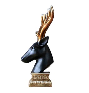 Tùy Chỉnh Animal Skull Statue Trang Trí Trong Nhà Black Deer Head Đối Với Trang Trí Nội Thất - Product Image 3