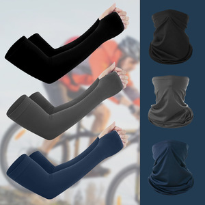 Cycling Arm Sleeves With <b>Neck</b> <b>Warmer</b> Breathable Anti Uv Protection For Outdoor Sports Unisex Adult Size - Product Image 1