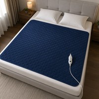 Couverture chauffante électrique matelassée diamant bleu marine sur mesure OEM d'usine 135x120cm avec contrôle numérique et protection contre la surchauffe pour lit