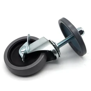 Ruedas de varilla de tornillo de rueda, ruedas de altura ajustable sin montaje de freno para ruedas de vástago de 12mm, venta al por mayor