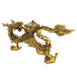 Ornamento de estátua de dragão da sorte tradicional chinesa para decoração de casa