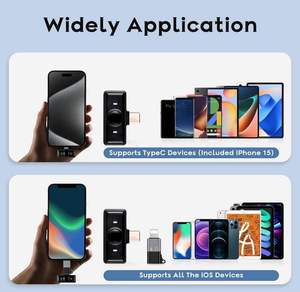 Micrófono Inalámbrico Dual PIX-LINK M1 <span class=keywords><strong>de</strong></span> Forma Redonda para iPhone y Móviles Tipo C, con Clip Magnético para Cuello y Cancelación <span class=keywords><strong>de</strong></span> Ruido - Product Image 6