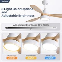 Ventilateur de Plafond avec Lumière 122 cm Moteur DC Silencieux LED 18W Variateur 6 Vitesses Réversible Alexa Google