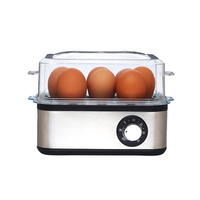 Pengukus telur Mini kotak pintar, alat dapur pengukus listrik 8 telur rebus cepat lapisan tunggal otomatis untuk peralatan dapur