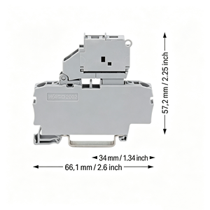 WA GO 2002-1611 Bornier à ressort autobloquant à quatre fils pour montage sur rail, 2,5 mm², bornier à fusibles 2 fils - Product Image 1