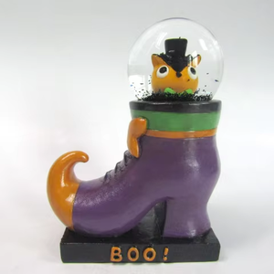 OEM hecho a mano resina 80MM esqueleto iluminado agua globo más nuevo recuerdo bruja estatuilla para interior Halloween bola de cristal Decoración - Product Image 2