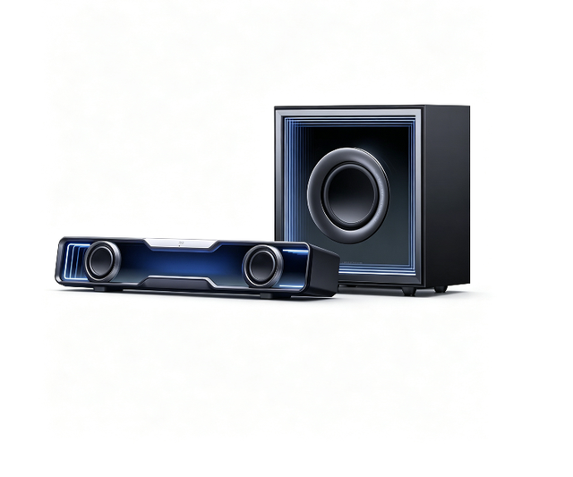 EDIFIER Halo Soundbar Max Gaming Speaker RGB Light 4" Subwoofer 50Hz BT5.4 USB Sound Card AEC Mic 0.001s Low Latency PC Speaker