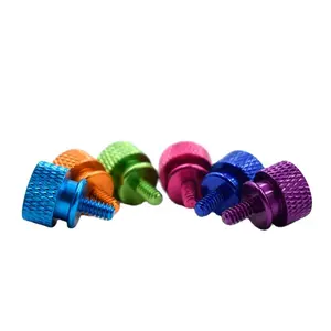 Manufacturers Customized Colorful M4 6061 Aluminum Knurled Thumb Screws For Computer
