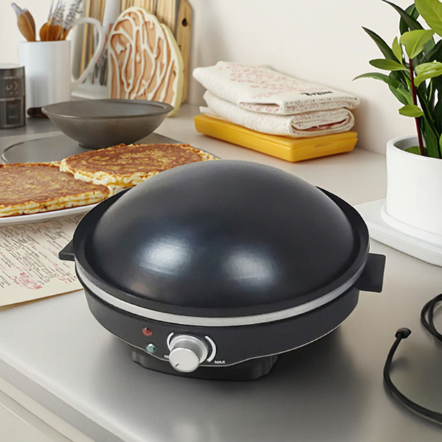 Arabic Bread Cast Iron Electric Crepe Pancake Saj Gursaan Maker & Mogogo Injera Plate Roti Flapjack Pan for Household Use