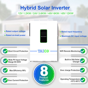 <span class=keywords><strong>Inverter</strong></span> Tenaga Surya Gelombang Sinus Murni TAICO 24V 12V 50Hz/60Hz MPPT 3.6KW 1.2KW Off Grid 220V 230V Sistem Terbaik - Product Image 6