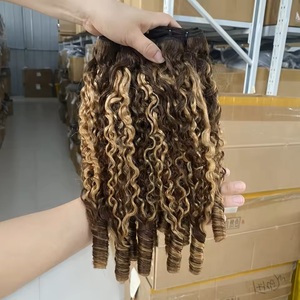 Extensiones de Cabello Humano Virgen 100% P4/27 Rizado Birmano para <span class=keywords><strong>Rizos</strong></span>, 12A Rubio Miel, Crudo, Alta Calidad, Lujo, Colores Personalizables - Product Image 3