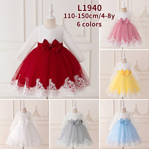 MQATZ Nuovo Stile Abito da Bambina a Linea A in Raso con Fiocco Applicato <span class=keywords><strong>per</strong></span> 4-8 Anni, Formale <span class=keywords><strong>per</strong></span> Feste di Compleanno e Matrimoni L1940 - Product Image 5