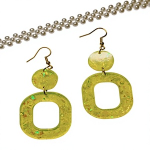Pendientes de Resina de Nuevo Diseño, Elegantes y Modernos, Redondos, Hechos a Mano en India, para Mujer - Product Image 6