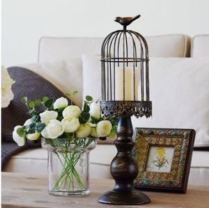 Rétro <span class=keywords><strong>Cage</strong></span> <span class=keywords><strong>À</strong></span> <span class=keywords><strong>Oiseaux</strong></span> Chandelier Vieux Fer De Mariage Romantique Américain Table Aux Chandelles Dîner Décorations Chandelier Ornements - Product Image 5