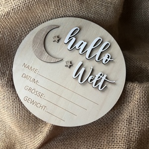 <span class=keywords><strong>Bacheca</strong></span> di nascita in <span class=keywords><strong>legno</strong></span> hallo welt per il lavaggio dei bambini e l'arredamento della camera dei bambini, regalo di sostegno fotografico - Product Image 1