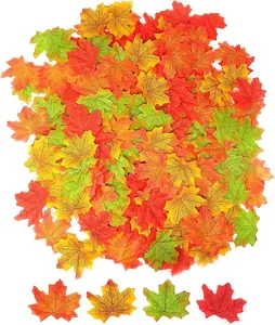 200件4种家居秋季装饰枫叶万圣节感恩节派对装饰秋季工艺品