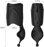 Vibrador de Pene, Juguete Sexual Masculino con 10*10 Vibraciones y 2 Motores y Funda Elástica, Máquina Estimuladora, Juguetes Sexuales para Hombres Gay