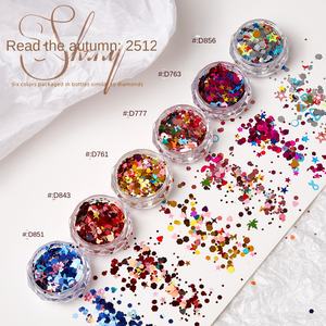 Popular 3D Mixed Jewelry Nail Art con Flash Lentejuelas Laser Flash Powder Drops Glue Hemp Filler-Material <span class=keywords><strong>de</strong></span> metal - Product Image 6