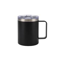 Mug isotherme pliable classique en acier inoxydable à double paroi de 12 oz avec poignée pour le bureau, l'extérieur, le camping et la rentrée scolaire