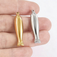Breloques en acier inoxydable en gros, plaquées or, pendentifs étoile de mer, croix, poisson pour boucles d'oreilles et colliers