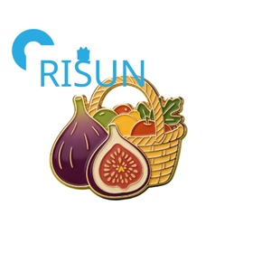 Broche en émail personnalisée en gros, motif figues et fruits, épinglette en métal, plante subtropicale, grenade, kiwi, figue, badge <span class=keywords><strong>de</strong></span> revers en émail - Product Image 4
