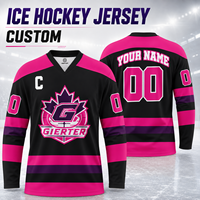 Großhandel Maßgefertigtes Eishockey-Trikot Kanada Maple Leaf Stil Personalisierter Name Nummer Rosa Schwarz Eishockey-Uniform für Männer Frauen