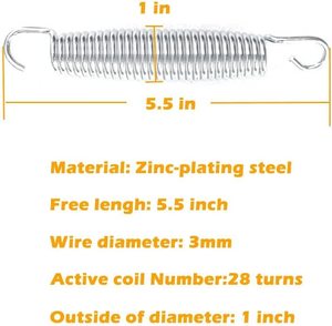 สปริงแทรมโพลีนสแตนเลสสตีลสังกะสีสีขาวแบบหนาพิเศษ สปริงแรงดึงลวดแบบกำหนดขนาดเองได้ - Product Image 4