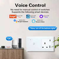 Interruptor de Pared Inteligente UBARO con WiFi, 3 Botones, Enchufe Europeo, Compatible con Tuya Smart Life, Pantalla Táctil de Vidrio Templado, Alexa y Google Home