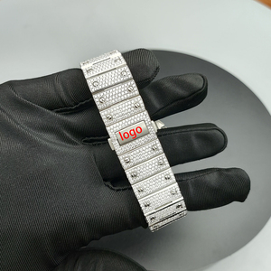 Topmerk VVS saffier horloges, hiphop stijl ijsblauwe kleur uitgeholde automatische mechanische designer horloges - Product Image 2