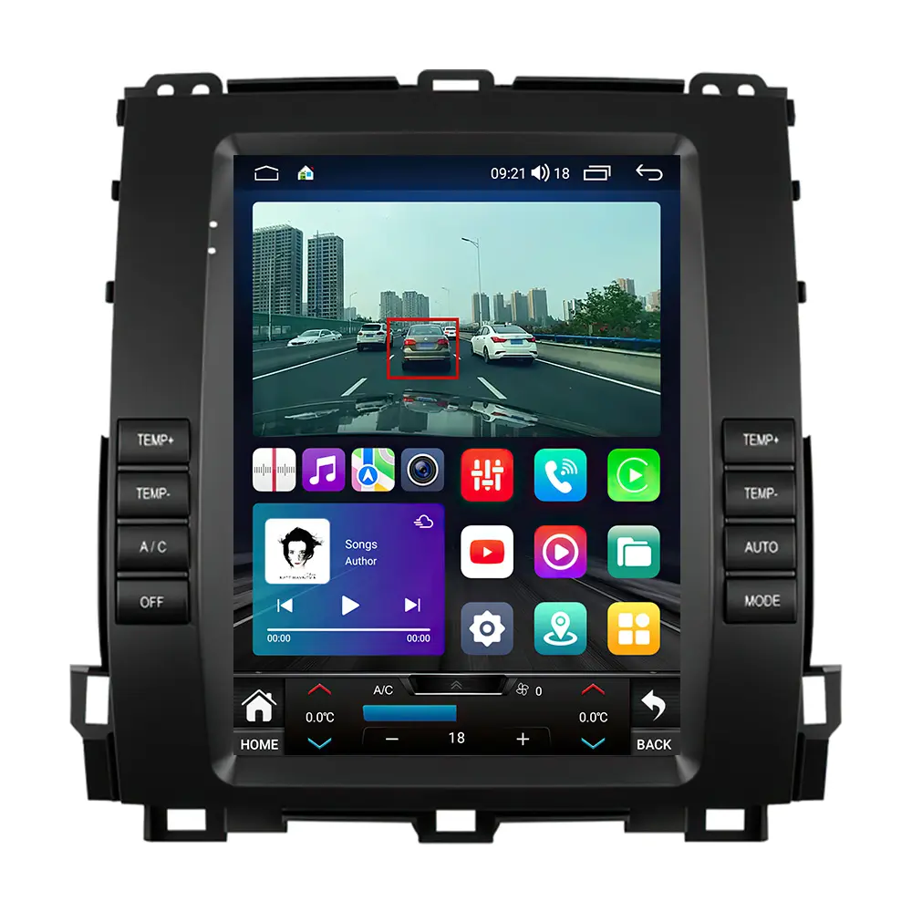 LEHX Pro 2 din Android 12 Auto Rádio Do Carro Para Toyota Land Cruiser Prado 120 2004-2009 Multimídia Estéreo Carplay GPS Tesla Estilo