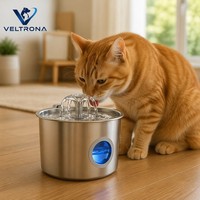 Bebedero para Mascotas de Acero Inoxidable con Ventana LED, Flujo en Espiral, Dispensador Automático con Circulación para Perros y Gatos