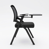 Chaise de formation avec tablette d'écriture, combo bureau-chaise pour étudiant, chaise de conférence pliable, chaise de bureau pour salle de réunion, design minimaliste
